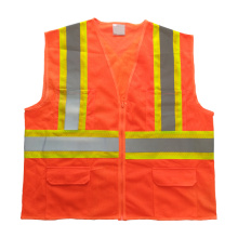 Mesh reflective safety vest with warning cross reflective tape